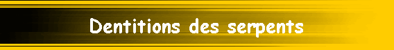 Dentitions des serpents